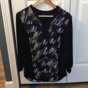 Perfect shirt for work. Blue and black blouse